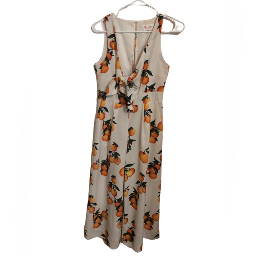 L'ATISTE Tie Front Wide Leg Jumpsuit